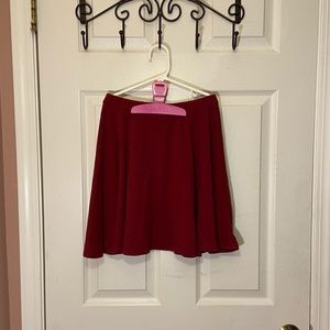 Maroon skater skirt.